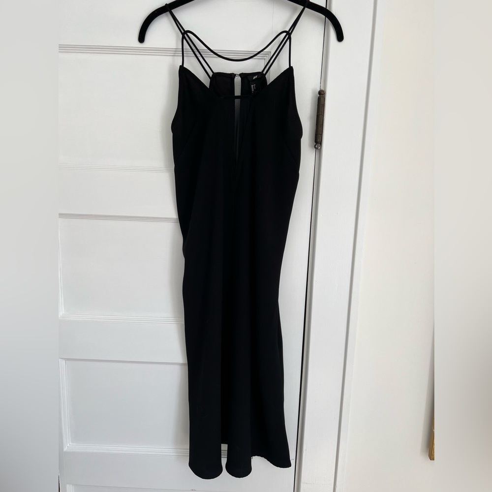 H&M Dress with Mesh V - black, size 2